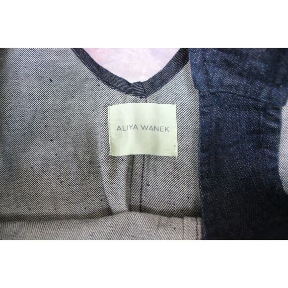 Aliya Wanek Blue Denim Jean Sleeveless High Low Pocket Tank Top Size Small - Picture 5 of 5